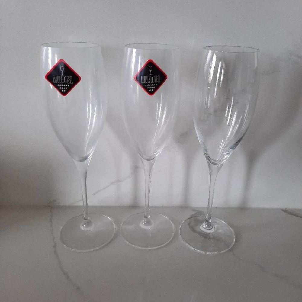2 NEW Reidel wine glasses with 1 bonus
